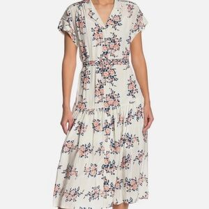 Veronica Beard Meagan floral silk belted dress